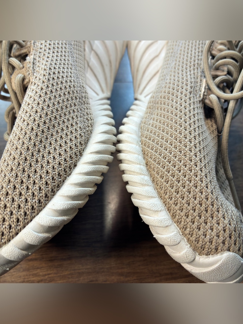 Adidas Original Tubular Doom Sock Primeknit Men’s Sneakers Khaki/White Size 11 - Picture 4 of 15